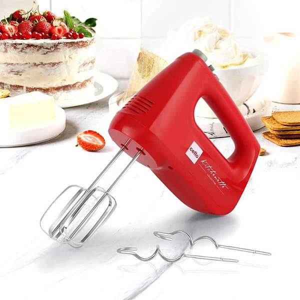 Cello Supreme Hand Blender 400 Watt Motor 6 Speed Control Beater Red - LXINDIA.COM