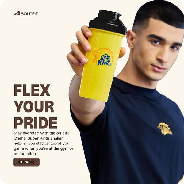 Chennai Super Kings Gym Shake Yellow 700ml c - LXINDIA.COM