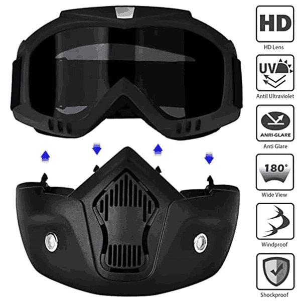 Claiez TPU Goggle Mask Anti Scratch With Adjustable Strap1 - LXINDIA.COM