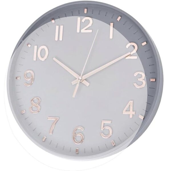 Claiez Wall Clock 12 Silent Quartz Decorative Latest Wall Clock Grey Gold 1 - LXINDIA.COM