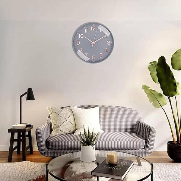 Claiez Wall Clock 12 Silent Quartz Decorative Latest Wall Clock Grey Gold 3 - LXINDIA.COM