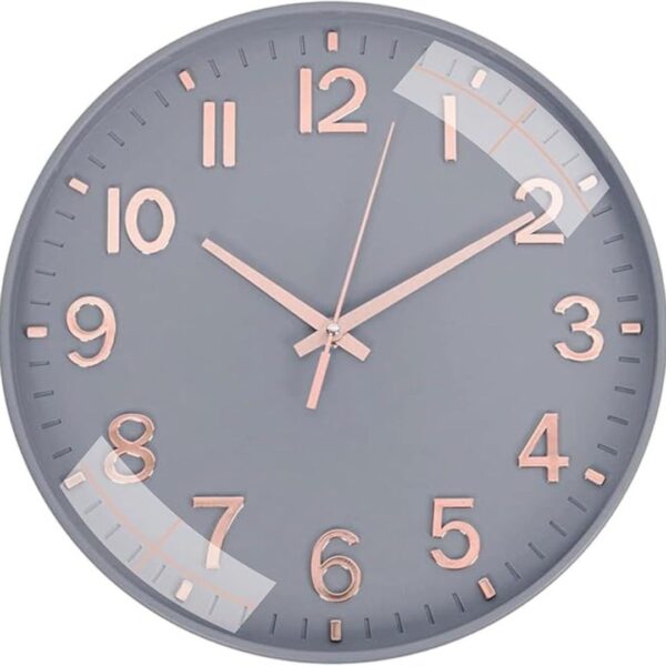 Claiez Wall Clock 12 Silent Quartz Decorative Latest Wall Clock Grey Gold - LXINDIA.COM