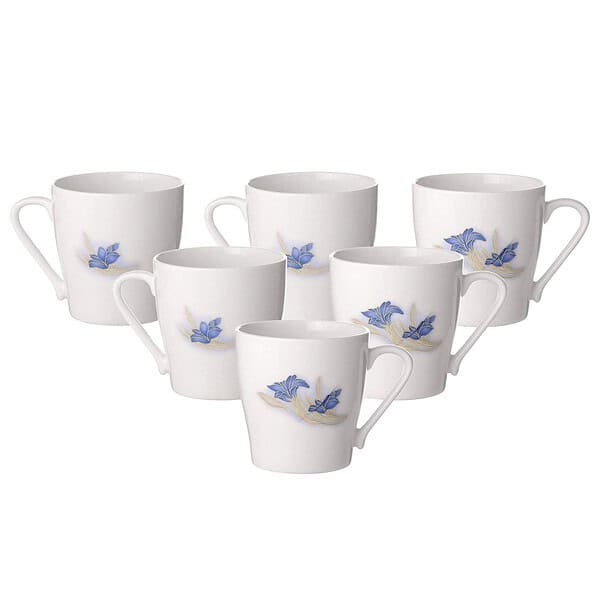 Clay Craft Bone China Multicolor Tea Cup Set of 6 A - LXINDIA.COM