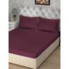 Cloth Fusion Glace Cotton Feel Double Size Bedsheet Wine - LXINDIA.COM