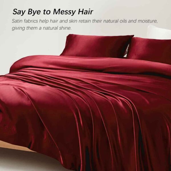 Cloth Fusion Satin Bedsheet for King Size Bed Crimson Red1 - LXINDIA.COM