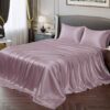 Cloth Fusion Satin Bedsheet for King Size Bed Rose Gold - LXINDIA.COM