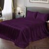 Cloth Fusion Satin Bedsheet for King Size Bed Wine - LXINDIA.COM