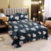 Cloth Fusion Warm Woolen Winter Bedsheet Botanical Navy - LXINDIA.COM