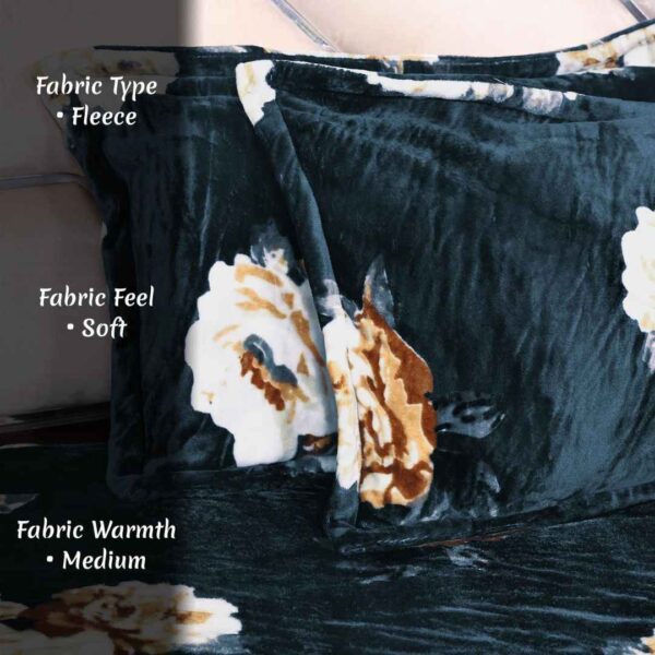 Cloth Fusion Warm Woolen Winter Bedsheet Botanical Navy2 - LXINDIA.COM