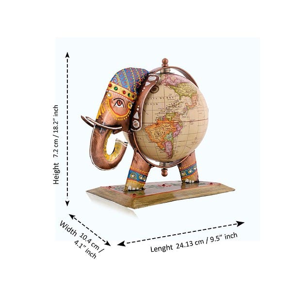 CraftVatika Globe Metal Elephant Table Top Showpiece 1 - LXINDIA.COM