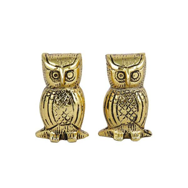 CraftVatika Metal Owl Couple Miniature Statue 2 Piece 1 - LXINDIA.COM