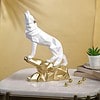 CraftVatika Resin Geometric Wolf Statue White - LXINDIA.COM