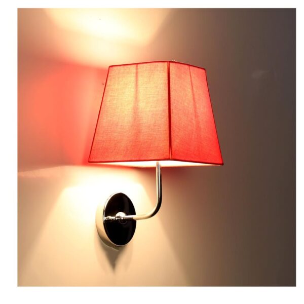 Craftter Plain Red Color Fabric Shade Square Wall Lamp 2 - LXINDIA.COM