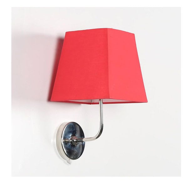 Craftter Plain Red Color Fabric Shade Square Wall Lamp - LXINDIA.COM