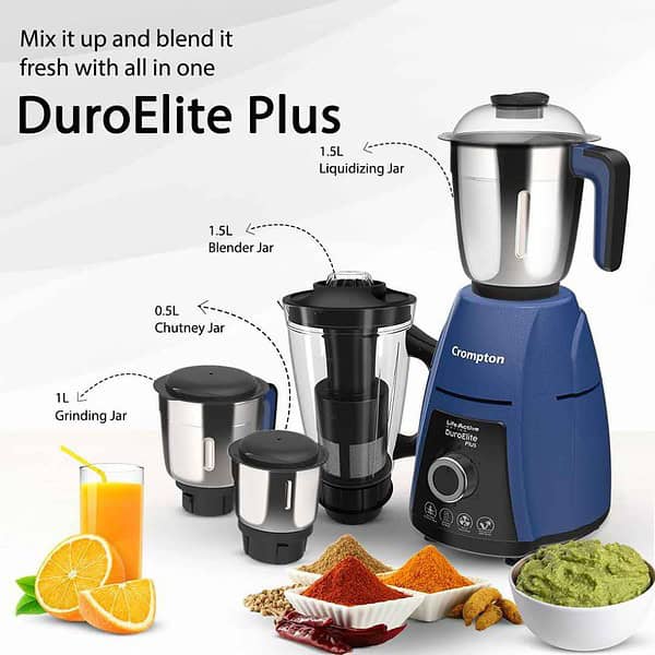 Crompton DuroElite Plus 800 W Mixer grinder Blue1 - LXINDIA.COM