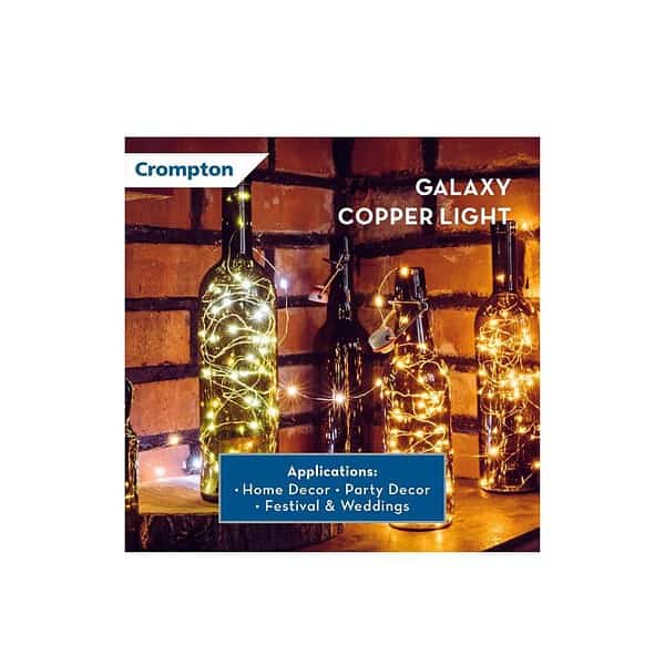 Crompton Galaxy Decoration Copper USB Powered String Fairy Lights Pink 2 min - LXINDIA.COM