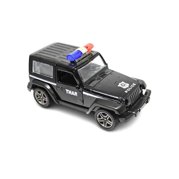 Cube Play Black Police Thar Jeep Diecast Metal Car 1 - LXINDIA.COM