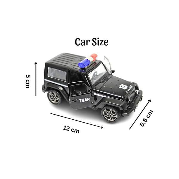 Cube Play Black Police Thar Jeep Diecast Metal Car 3 - LXINDIA.COM