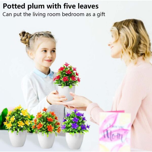 Dekorly Artificial Flowers Plants Potted Mini Lifelike Fake Plants with Pot B - LXINDIA.COM