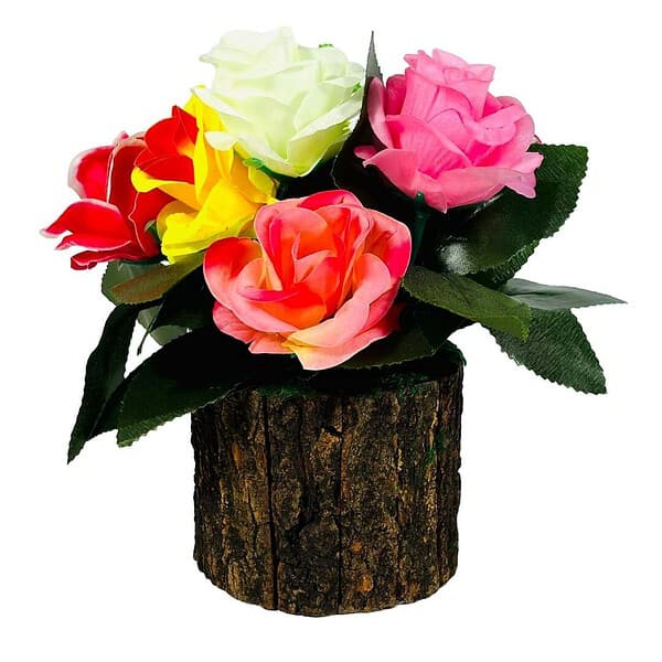 Dekorly Potted Plants Indoor Small Artificial Silk PlantsMulticolor Silk Rose - LXINDIA.COM