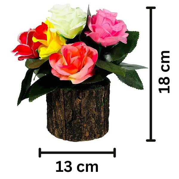 Dekorly Potted Plants Indoor Small Artificial Silk PlantsMulticolor Silk Rose A - LXINDIA.COM