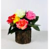 Dekorly Potted Plants Indoor Small Artificial Silk PlantsMulticolor Silk Rose B - LXINDIA.COM