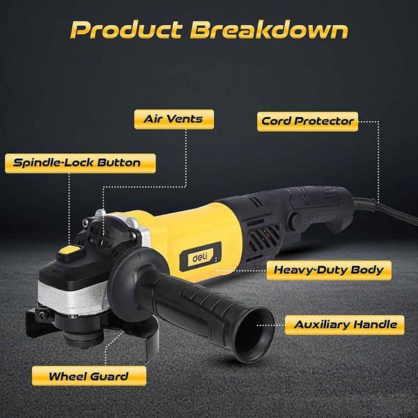 Deli DL JM100 E4 1100W Angle Grinder 100mm1 - LXINDIA.COM