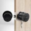 Denler DB03 Wi Fi Smart Door Lock Manual Key Access min 30 to 50mm Doors Black Round - LXINDIA.COM