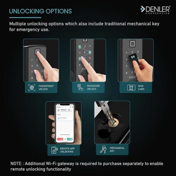 Denler DB04 Automatic Bluetooth Smart Door Lock 3 - LXINDIA.COM