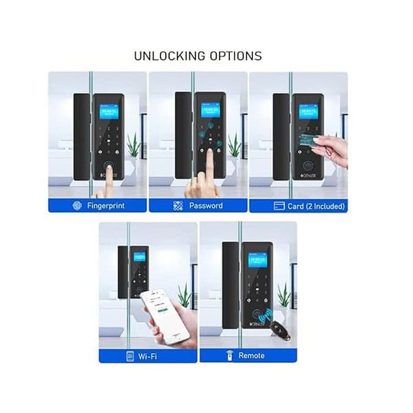 Denler DS04 Digital Glass Door Wi Fi Lock for Glass Doors Fingerprint Lock 2 - LXINDIA.COM