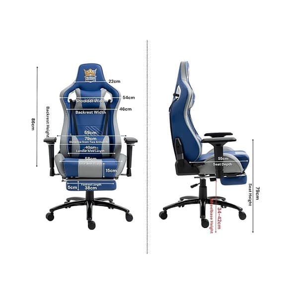 Dr Luxur Faux Leather Colossus Ergonomic Gaming Chair Colossus Blue 1 - LXINDIA.COM