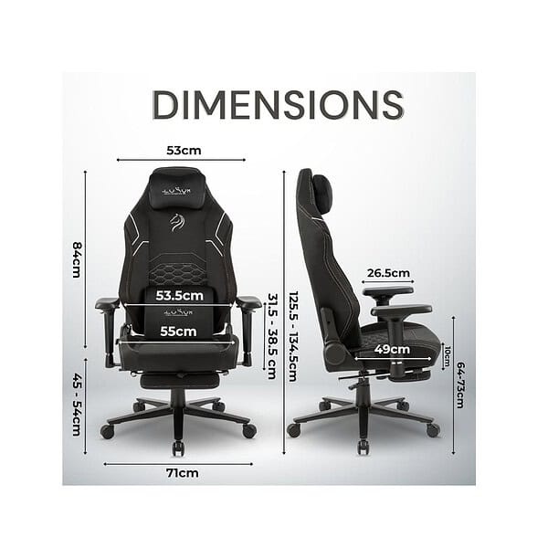 Dr Luxur Stallion Ergonomic Gaming Chair Stallion Fabric Black 1 - LXINDIA.COM