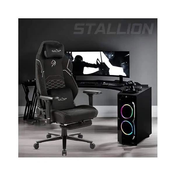 Dr Luxur Stallion Ergonomic Gaming Chair Stallion Fabric Black - LXINDIA.COM