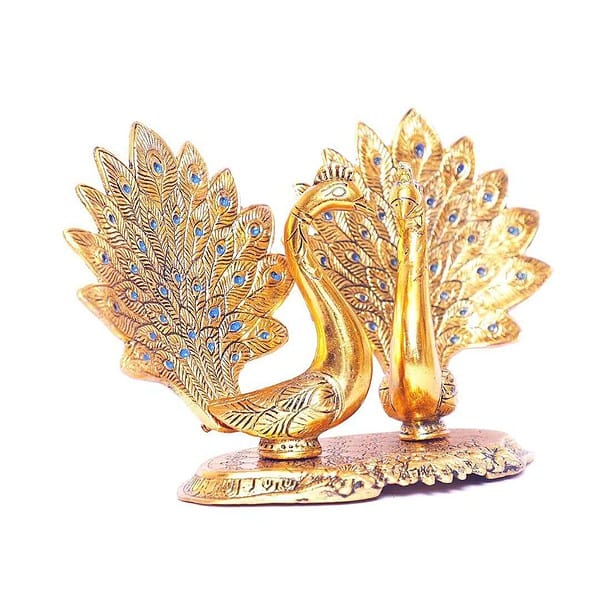 DreamKraft Loving Peacock Pair Metal Statue ShowpieceGold 1 1 - LXINDIA.COM