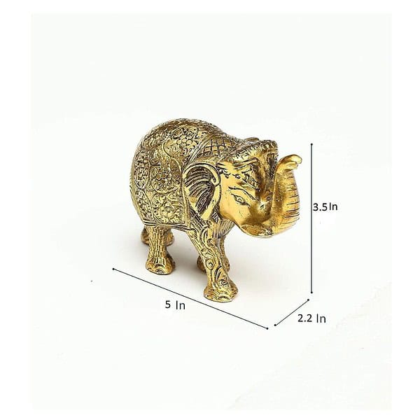 DreamKraft Metal Elephant for Home Decor and ShowpieceGold Plated 1 - LXINDIA.COM