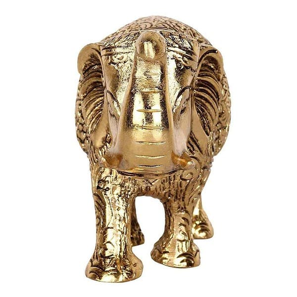 DreamKraft Metal Elephant for Home Decor and ShowpieceGold Plated 2 1 - LXINDIA.COM