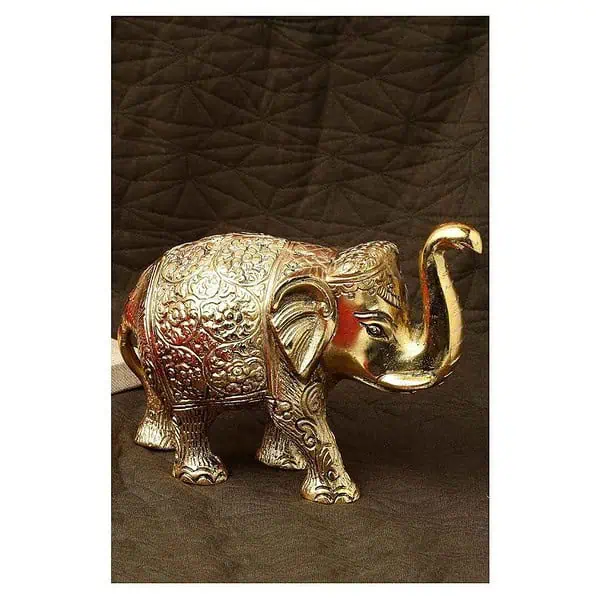 DreamKraft Metal Elephant for Home Decor and ShowpieceGold Plated 3 - LXINDIA.COM