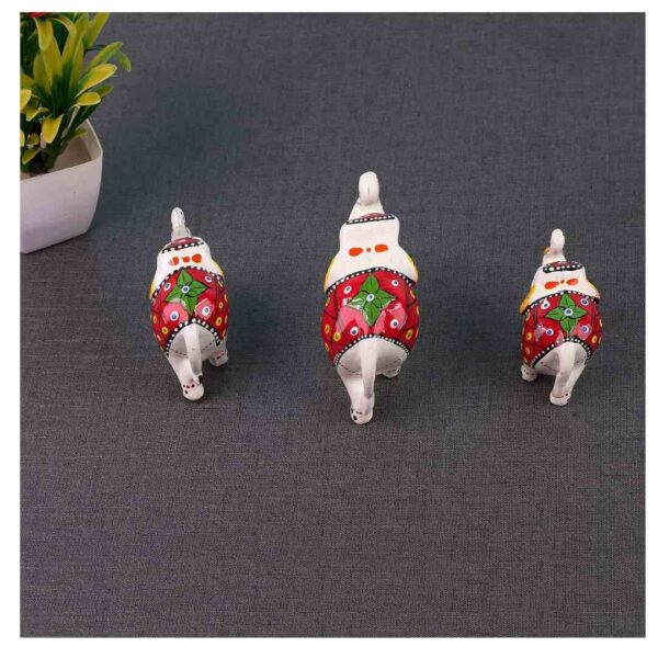 DreamKraft Paper Mache Handcrafted Elephant Action Showpiece Set Of 3 1 1 - LXINDIA.COM