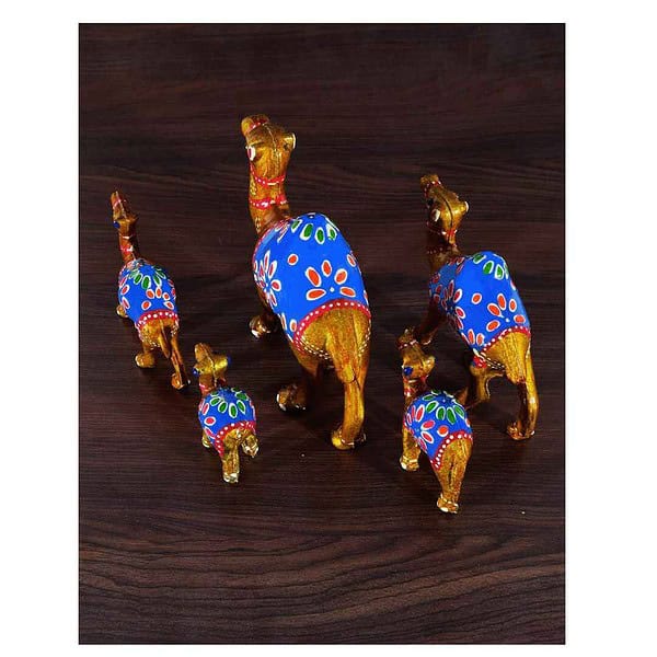 DreamKraft Paper Mache Handcrafted Showpiece CamelSet of 5 2 1 - LXINDIA.COM