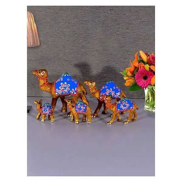 DreamKraft Paper Mache Handcrafted Showpiece CamelSet of 5 4 - LXINDIA.COM