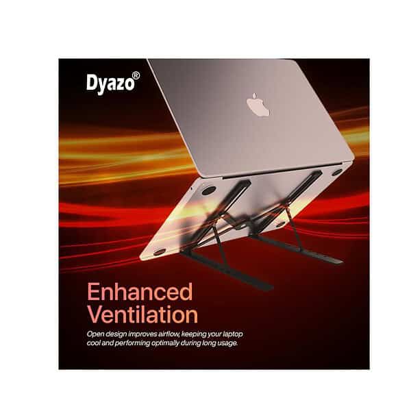 Dyazo 6 Angle Foldable andPortable Laptop Riser Stand Black 2 - LXINDIA.COM