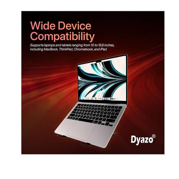 Dyazo 6 Angle Foldable andPortable Laptop Riser Stand Black 3 - LXINDIA.COM