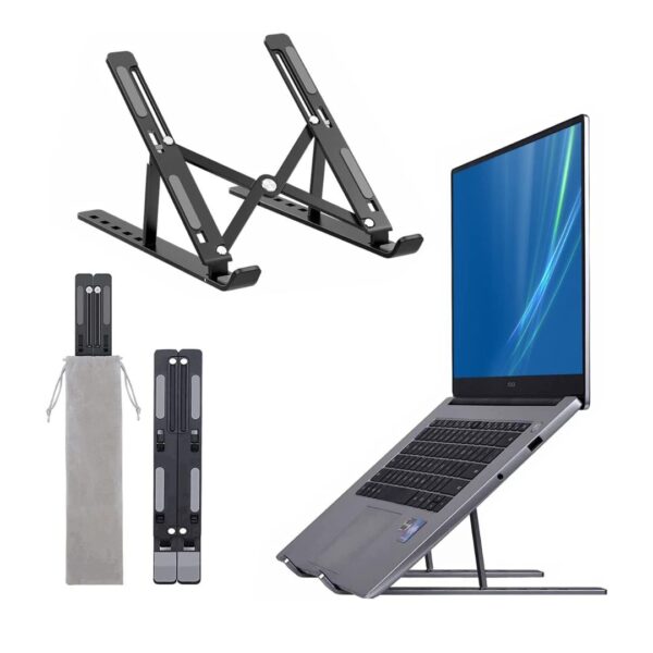 Dyazo 6 Angle Foldable andPortable Laptop Riser Stand Black - LXINDIA.COM