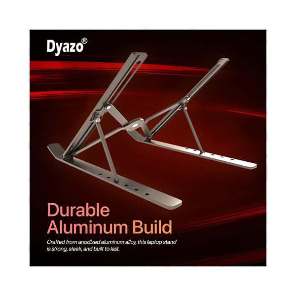 Dyazo Zigzag Height Adjustable Ventilated Aluminium Tabletop Laptop Stand 2 - LXINDIA.COM