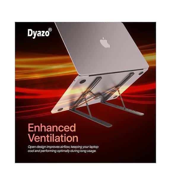 Dyazo Zigzag Height Adjustable Ventilated Aluminium Tabletop Laptop Stand 3 - LXINDIA.COM