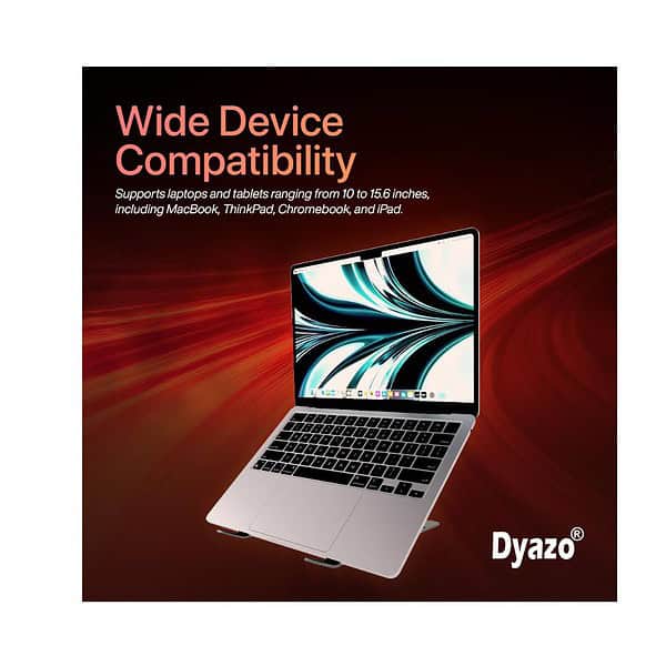 Dyazo Zigzag Height Adjustable Ventilated Aluminium Tabletop Laptop Stand 4 - LXINDIA.COM