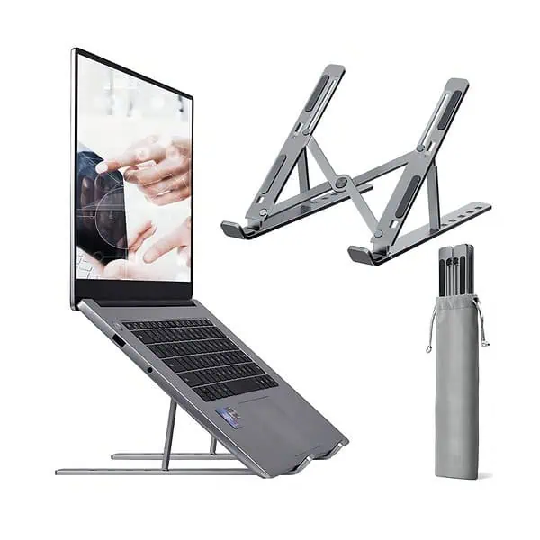 Dyazo Zigzag Height Adjustable Ventilated Aluminium Tabletop Laptop Stand - LXINDIA.COM