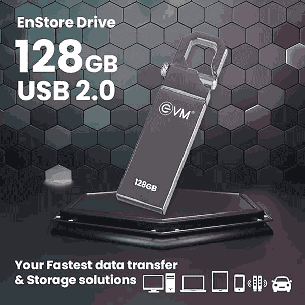 EVM EnStore 128GB Metal USB Flash Drive EVMPD128GB1 - LXINDIA.COM