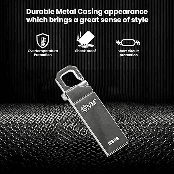 EVM EnStore 128GB Metal USB Flash Drive EVMPD128GB2 - LXINDIA.COM