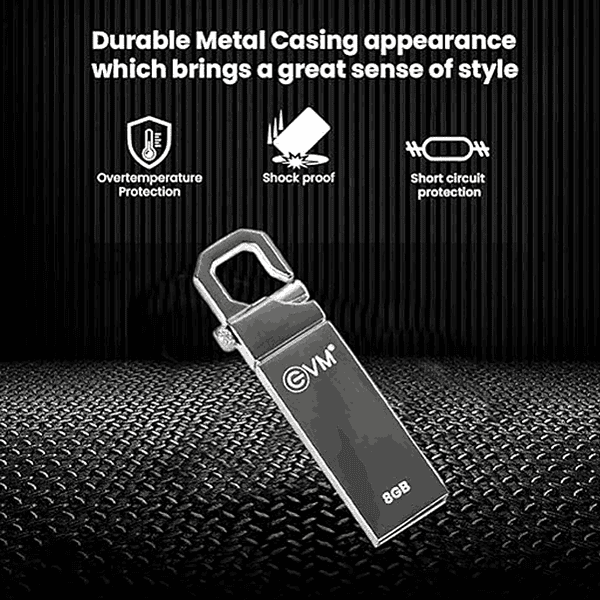 EVM EnStore 8GB Metal USB Flash Drive EVMPD8GB3 - LXINDIA.COM